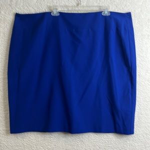 Alfani Womens Blue Lined Back Zip Pencil Skirt 24W PLUS SIZE